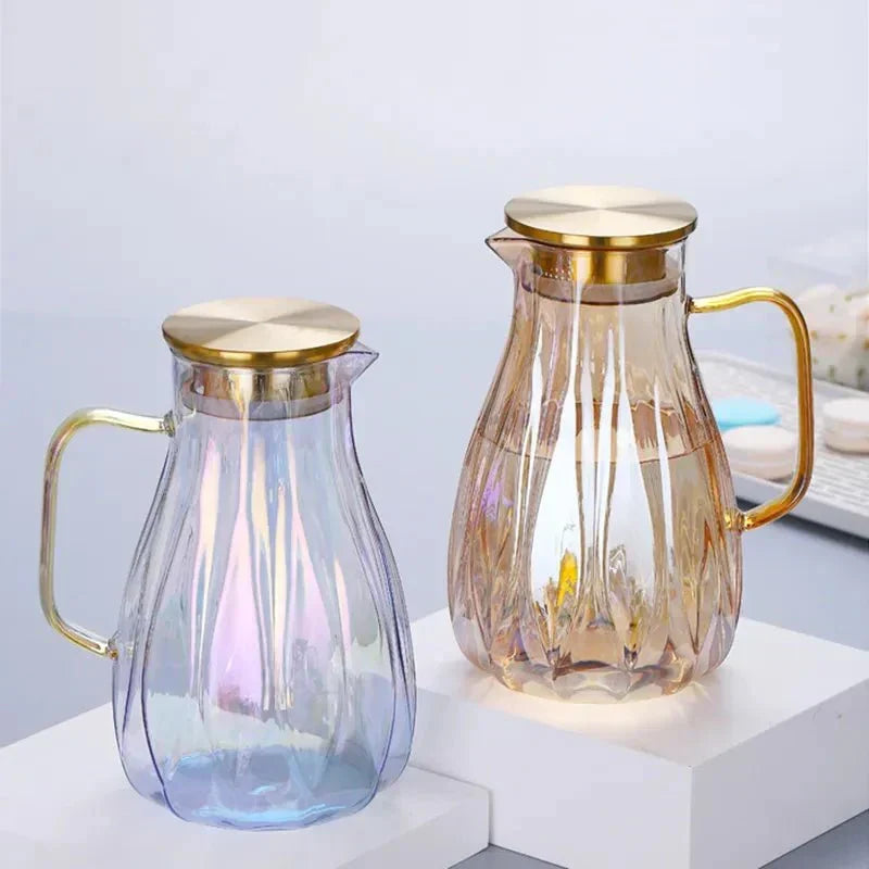 Wasserkrug-Set aus Glas im Retro-Stil mit passenden Trinkbechern