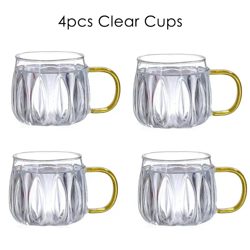 Wasserkrug-Set aus Glas im Retro-Stil mit passenden Trinkbechern