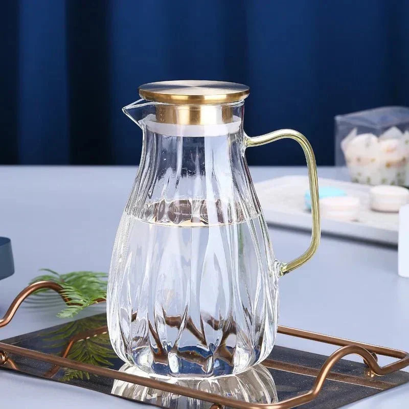 Wasserkrug-Set aus Glas im Retro-Stil mit passenden Trinkbechern