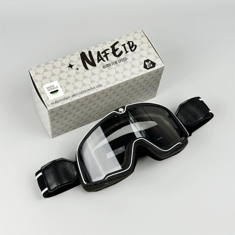 Retro-Motorradbrille - UV-Schutz, passt über Brillen