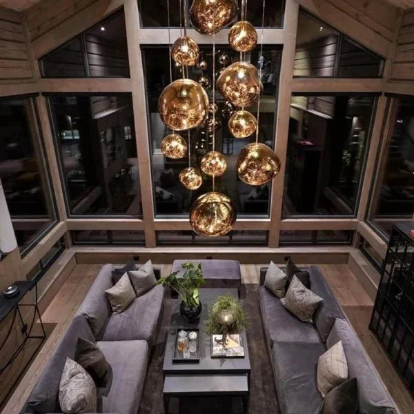 Nova Melt Modern Ceiling Pendant Light — Lava Finish, Adjustable Cord Suspension