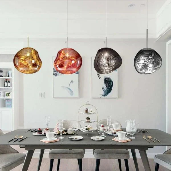 Nova Melt Modern Ceiling Pendant Light — Lava Finish, Adjustable Cord Suspension
