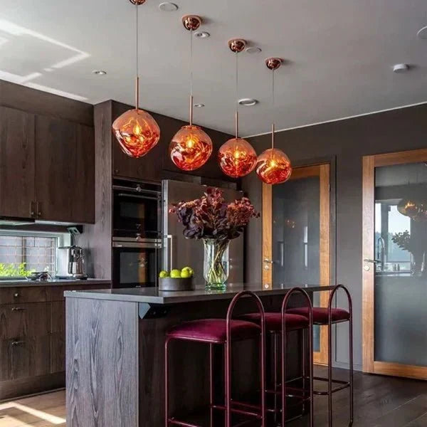 Nova Melt Modern Ceiling Pendant Light — Lava Finish, Adjustable Cord Suspension