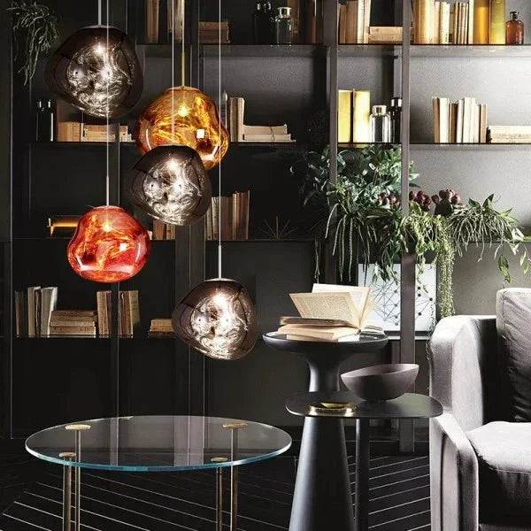 Nova Melt Modern Ceiling Pendant Light — Lava Finish, Adjustable Cord Suspension