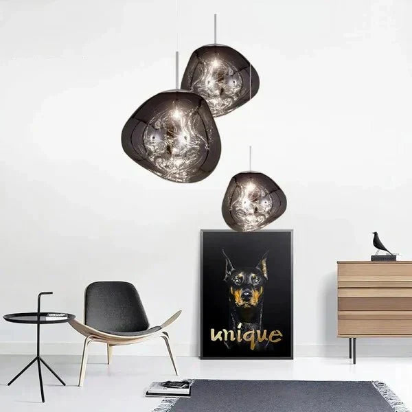 Nova Melt Modern Ceiling Pendant Light — Lava Finish, Adjustable Cord Suspension