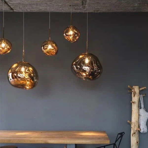 Nova Melt Modern Ceiling Pendant Light — Lava Finish, Adjustable Cord Suspension