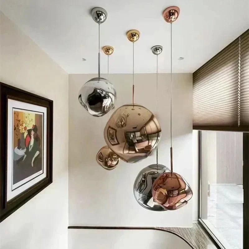 Nova Melt Modern Ceiling Pendant Light — Lava Finish, Adjustable Cord Suspension