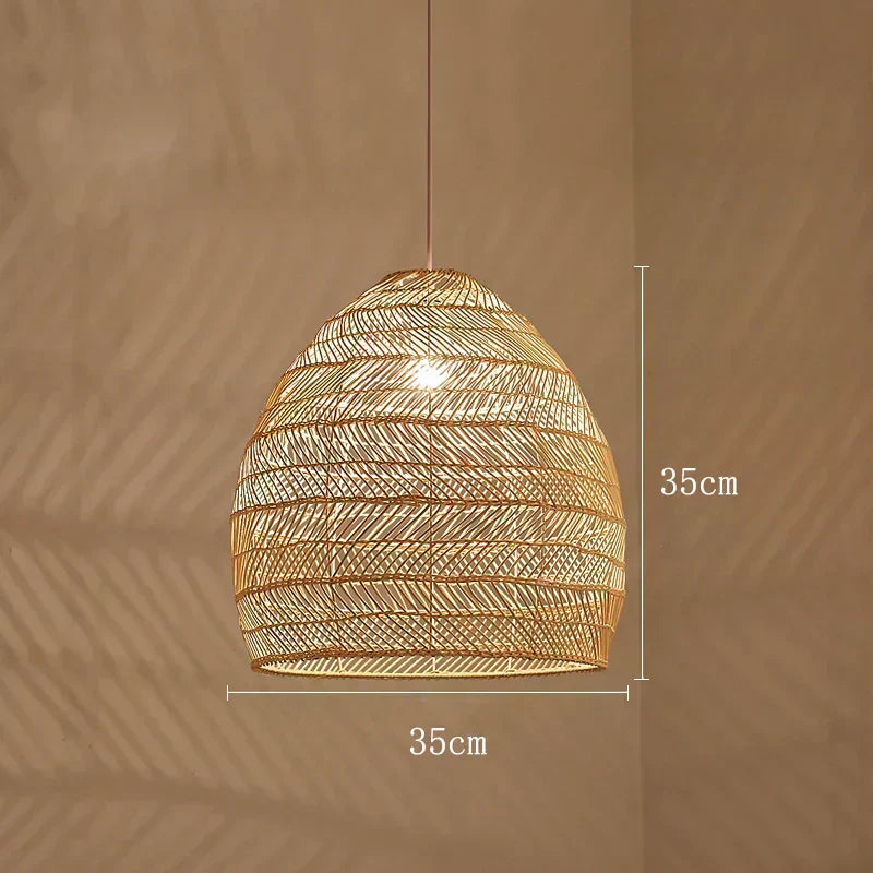Lyraweave Pendant Light Handwoven Wicker For Dining Areas