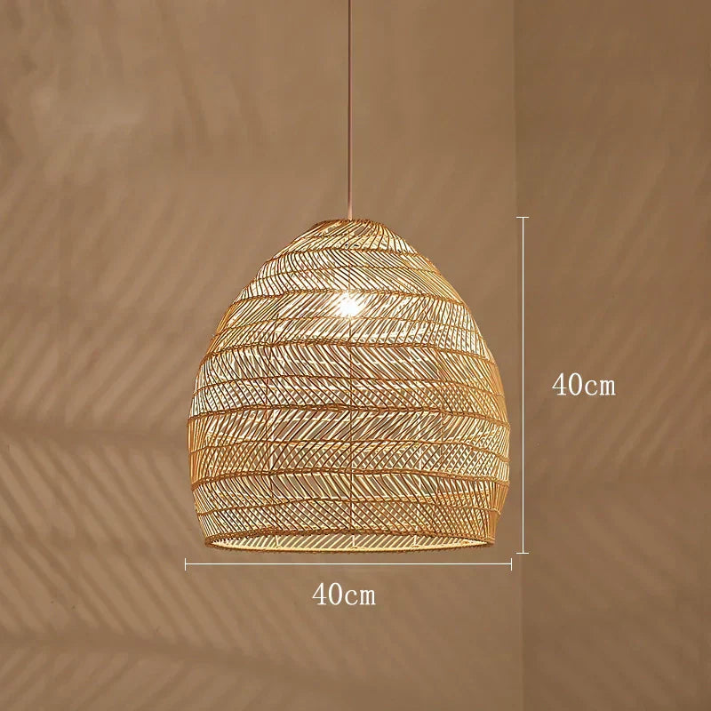 Lyraweave Pendant Light Handwoven Wicker For Dining Areas