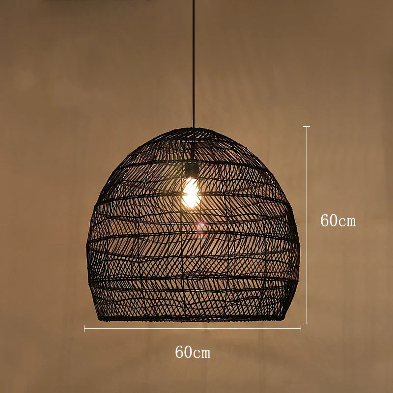 Lyraweave Pendant Light Handwoven Wicker For Dining Areas