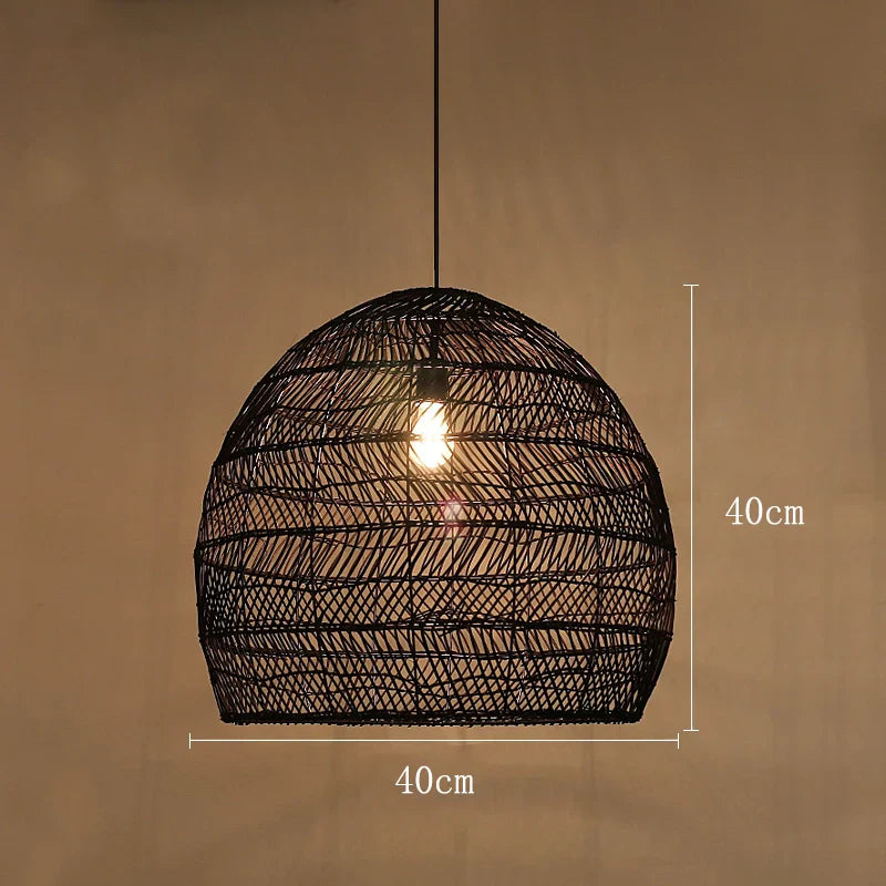 Lyraweave Pendant Light Handwoven Wicker For Dining Areas