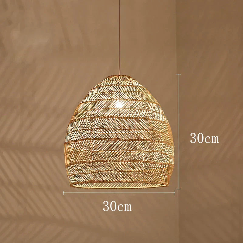 Lyraweave Pendant Light Handwoven Wicker For Dining Areas