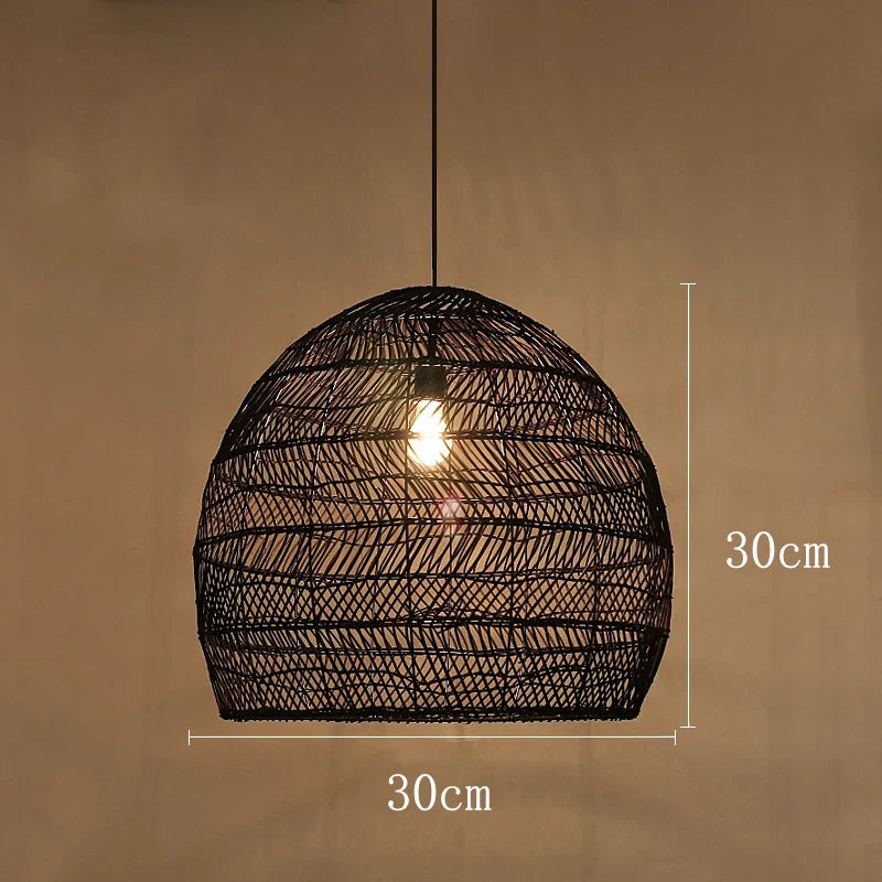 Lyraweave Pendant Light Handwoven Wicker For Dining Areas