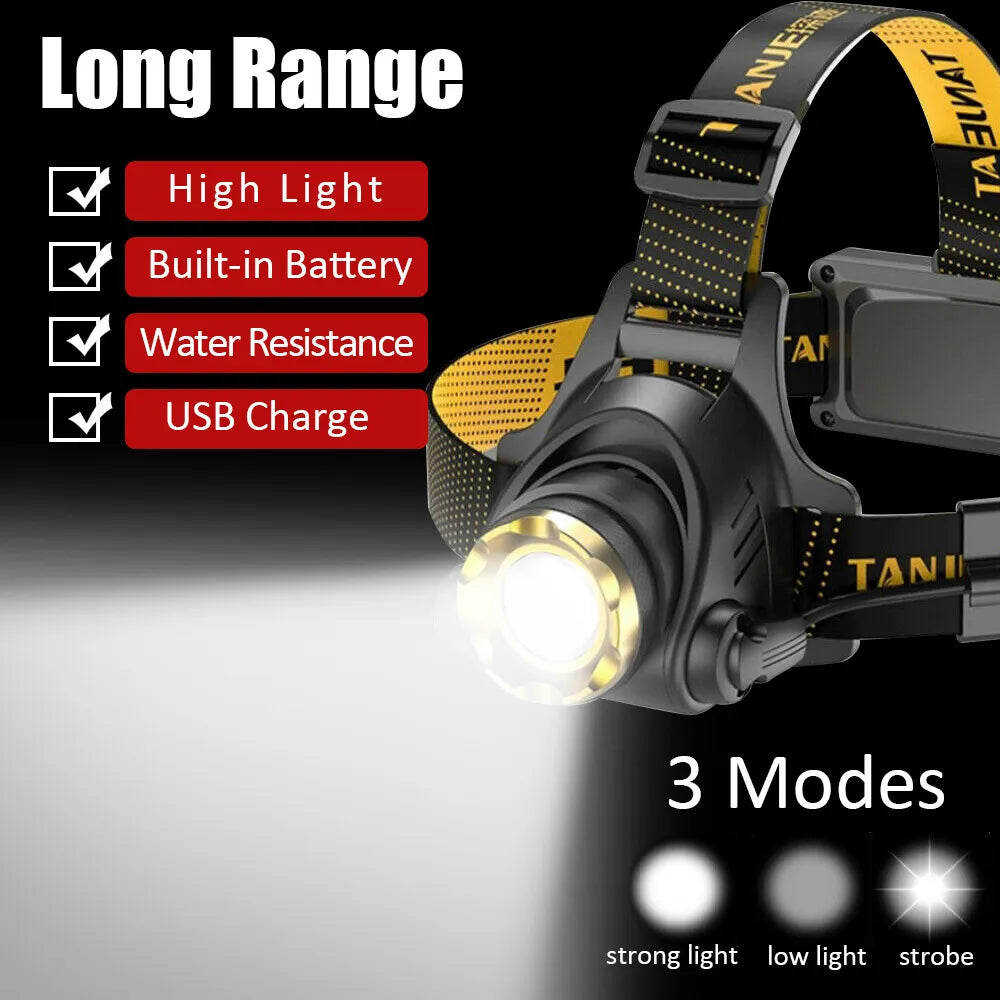ApexVolt Pro 990000LM Rechargeable Tactical Headlamp