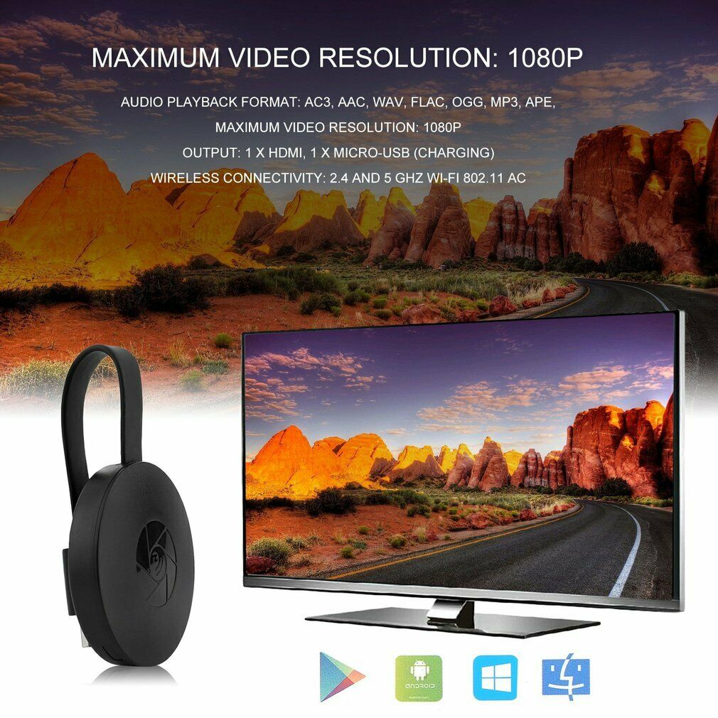 Kannettava langaton 1080P HDMI -TV-vastaanotin — näytön peilaus