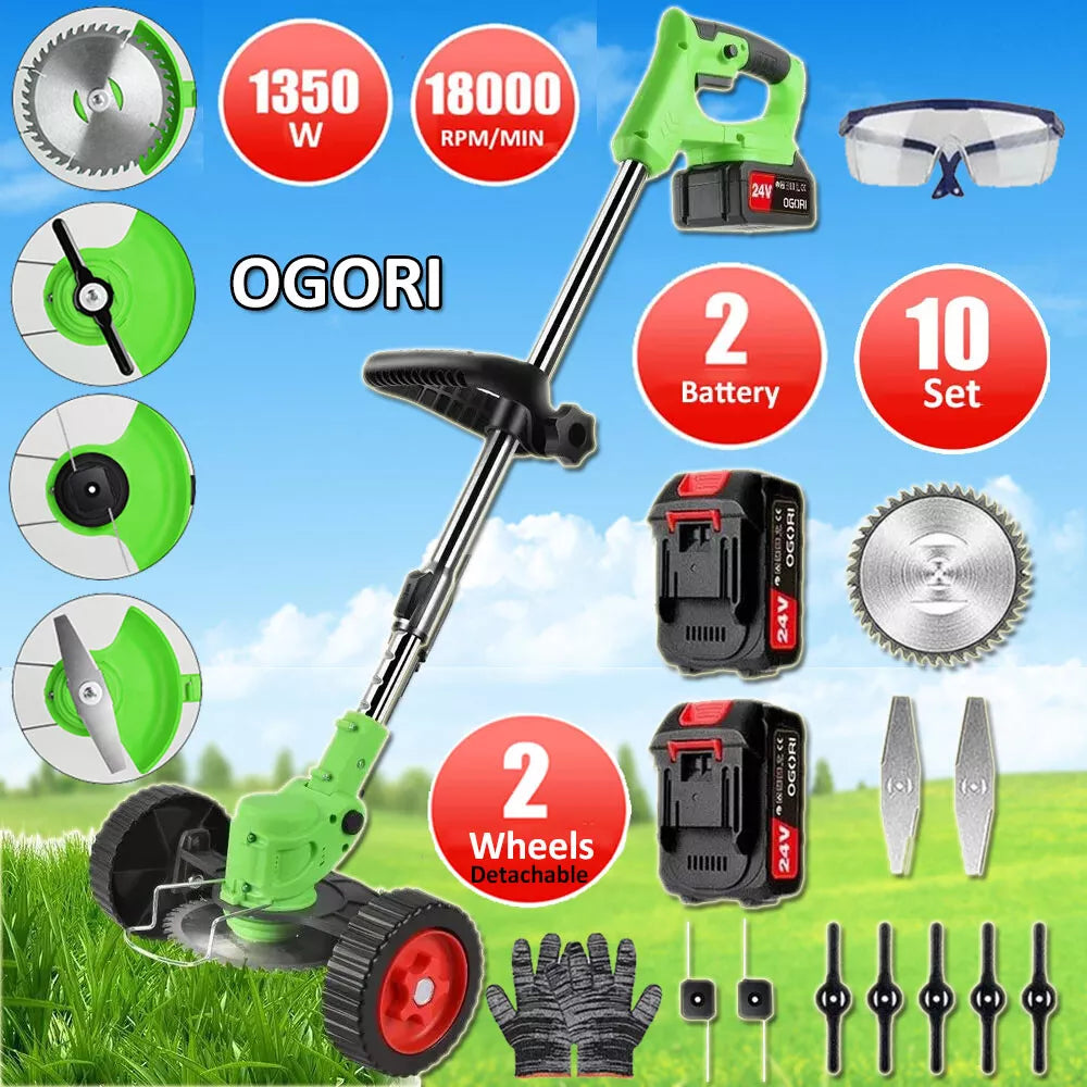 Kabelloser 24-V-Rasentrimmer für Hausbesitzer – All-in-One-Rasentrimmer, Rasenmäher und Kantenschneider