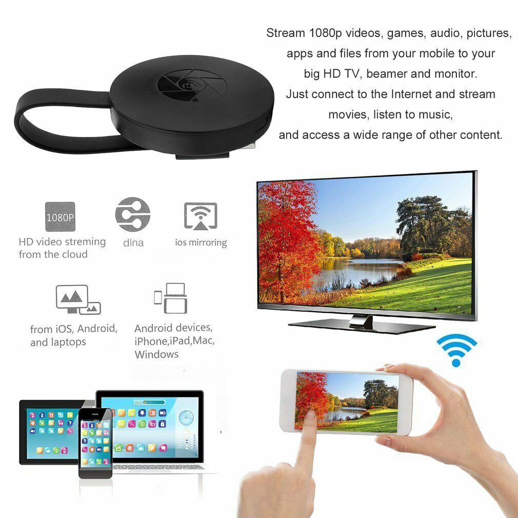 Kannettava langaton 1080P HDMI -TV-vastaanotin — näytön peilaus