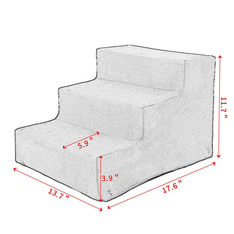 3 Step Portable Dog Stairs For Tall Bed | Filindra