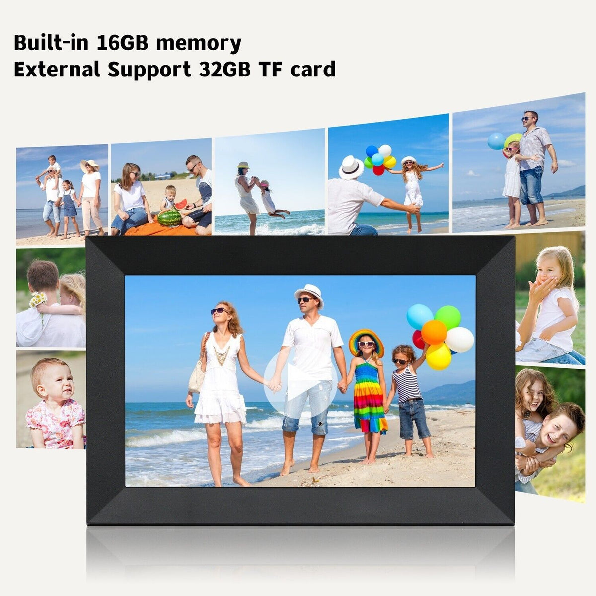 Digitaler WLAN-Bilderrahmen 10,1 Zoll — 1080P-HD-Touchscreen