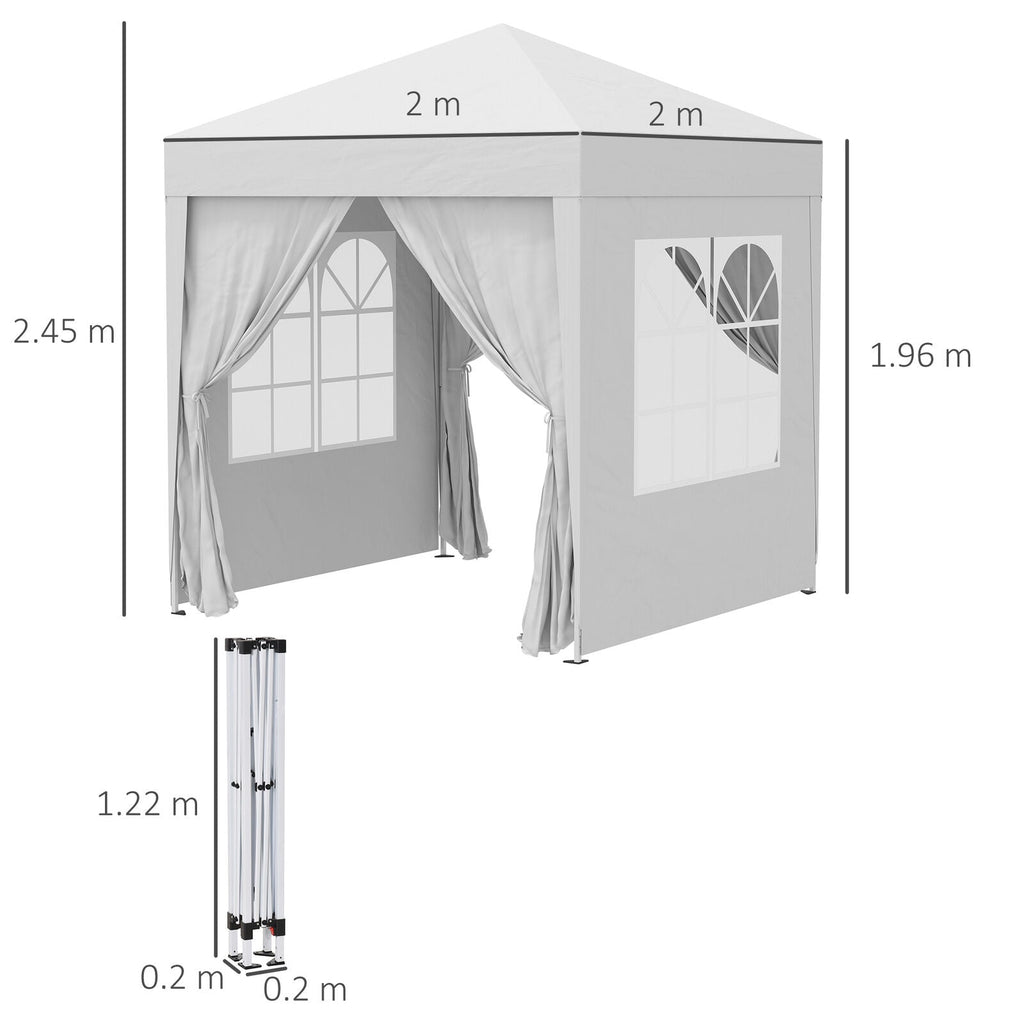 Faltbarer Pavillon 2m x 2m — Aufklappbares Partyzelt für draußen