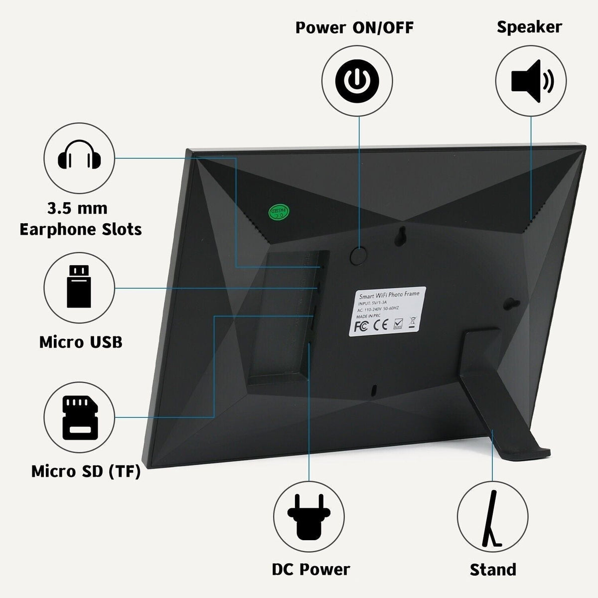 Digitaler WLAN-Bilderrahmen 10,1 Zoll — 1080P-HD-Touchscreen
