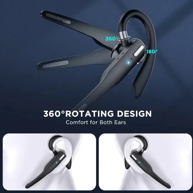 Casque/écouteur sans fil Bluetooth 5.1 à double microphone pour camionneur avec réduction du bruit