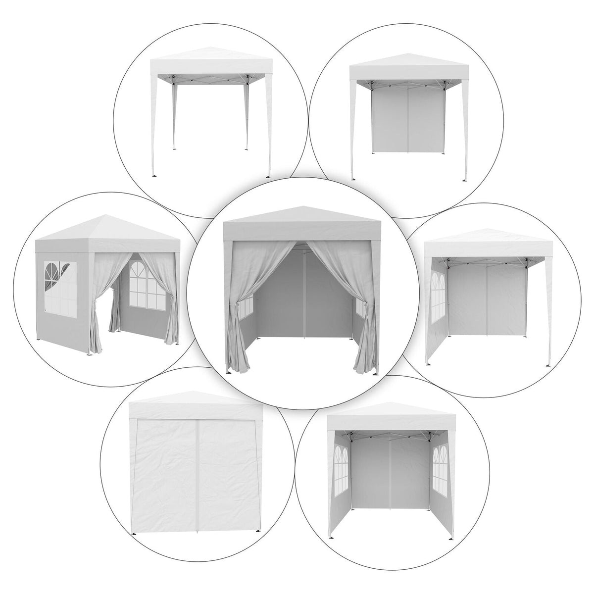 Faltbarer Pavillon 2m x 2m — Aufklappbares Partyzelt für draußen