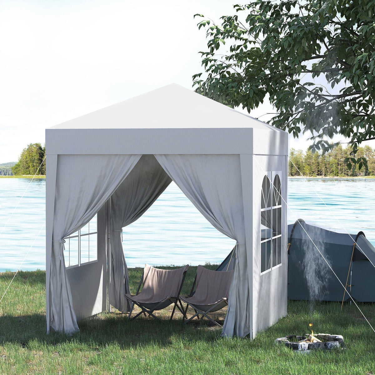 Faltbarer Pavillon 2m x 2m — Aufklappbares Partyzelt für draußen