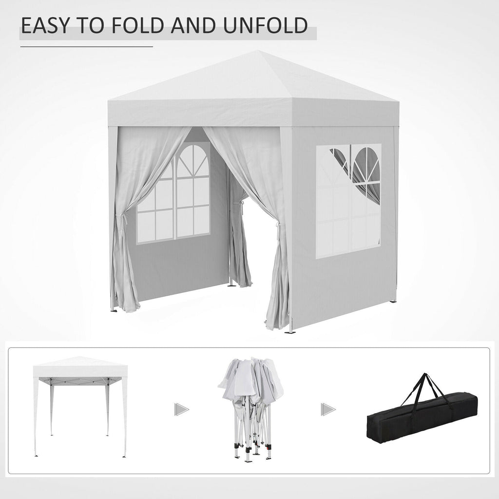 Faltbarer Pavillon 2m x 2m — Aufklappbares Partyzelt für draußen