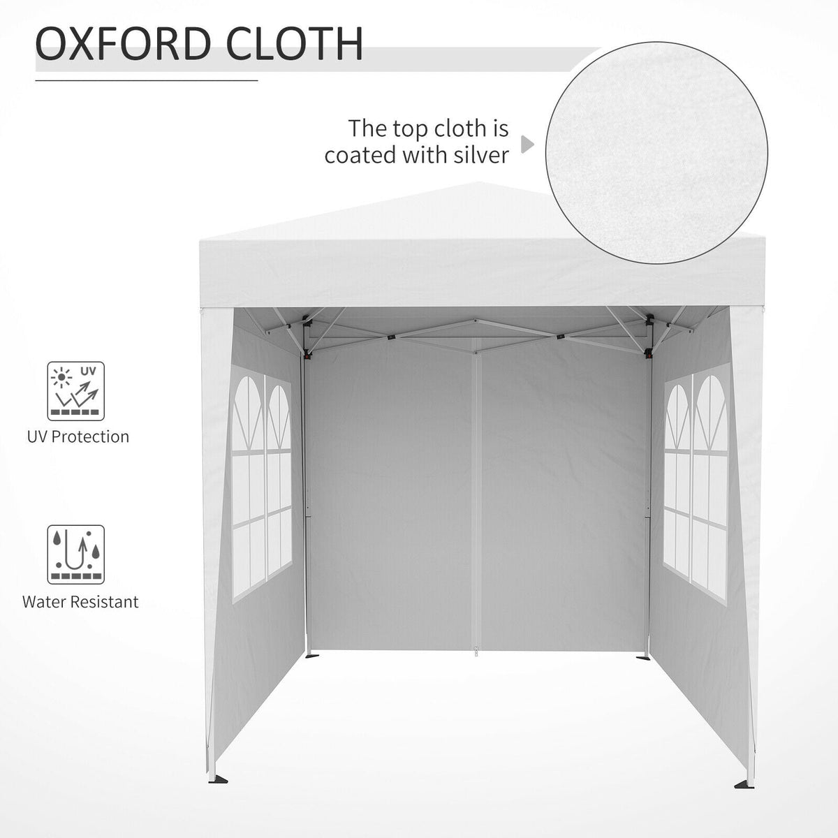 Faltbarer Pavillon 2m x 2m — Aufklappbares Partyzelt für draußen