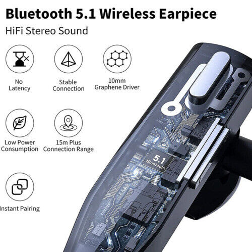 Trucker Dual Mic Wireless Bluetooth 5.1 Noise Cancelling Headset/Earpiece | Filindra