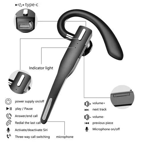 Trucker Dual Mic Wireless Bluetooth 5.1 Noise Cancelling Headset/Earpiece | Filindra
