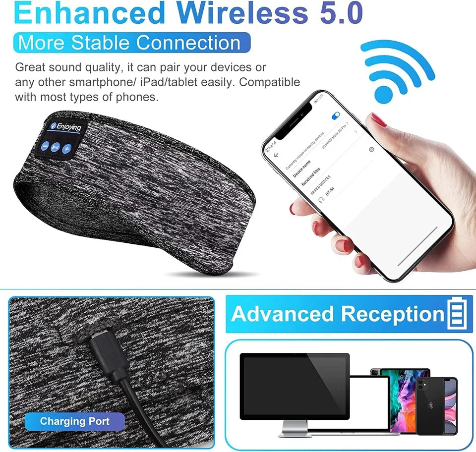 2-in-1 Wireless Sleeping Headphones, Sports Headband, for Sleeping, Workout, Jogging, Insomnia | Filindra