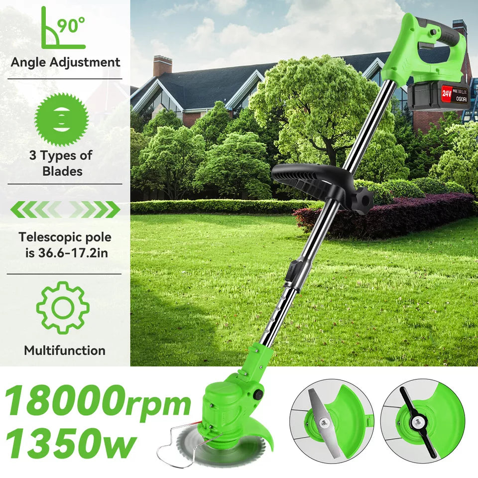 Kabelloser 24-V-Rasentrimmer für Hausbesitzer – All-in-One-Rasentrimmer, Rasenmäher und Kantenschneider