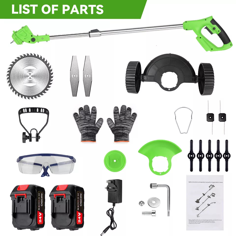 Kabelloser 24-V-Rasentrimmer für Hausbesitzer – All-in-One-Rasentrimmer, Rasenmäher und Kantenschneider