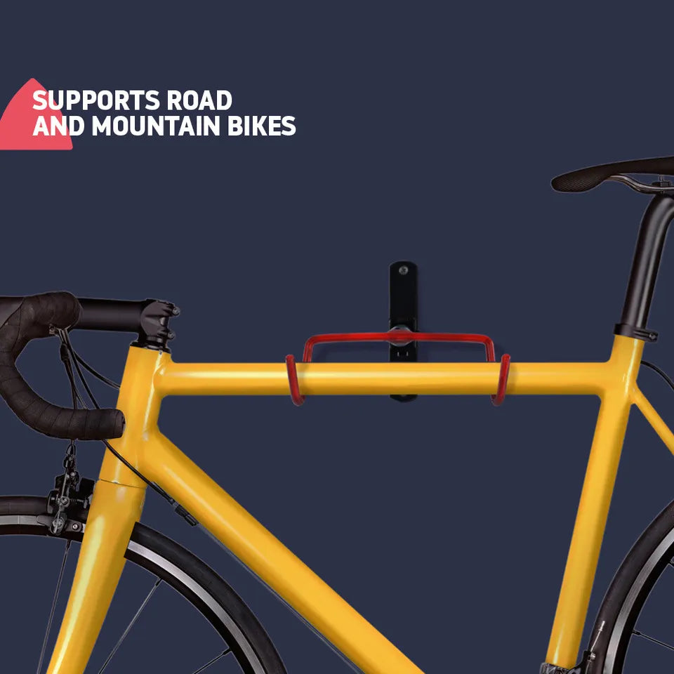 Soporte de pared para guardar bicicletas — portabicicletas de doble gancho