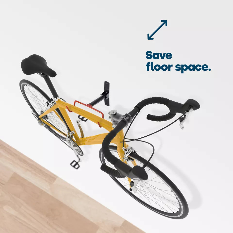 Soporte de pared para guardar bicicletas — portabicicletas de doble gancho