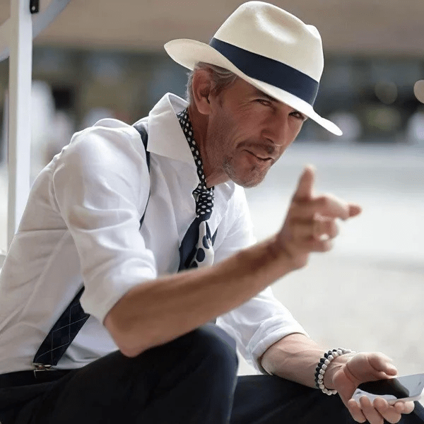Handgewebter ecuadorianischer Panamahut — Leichter Fedora-Stil