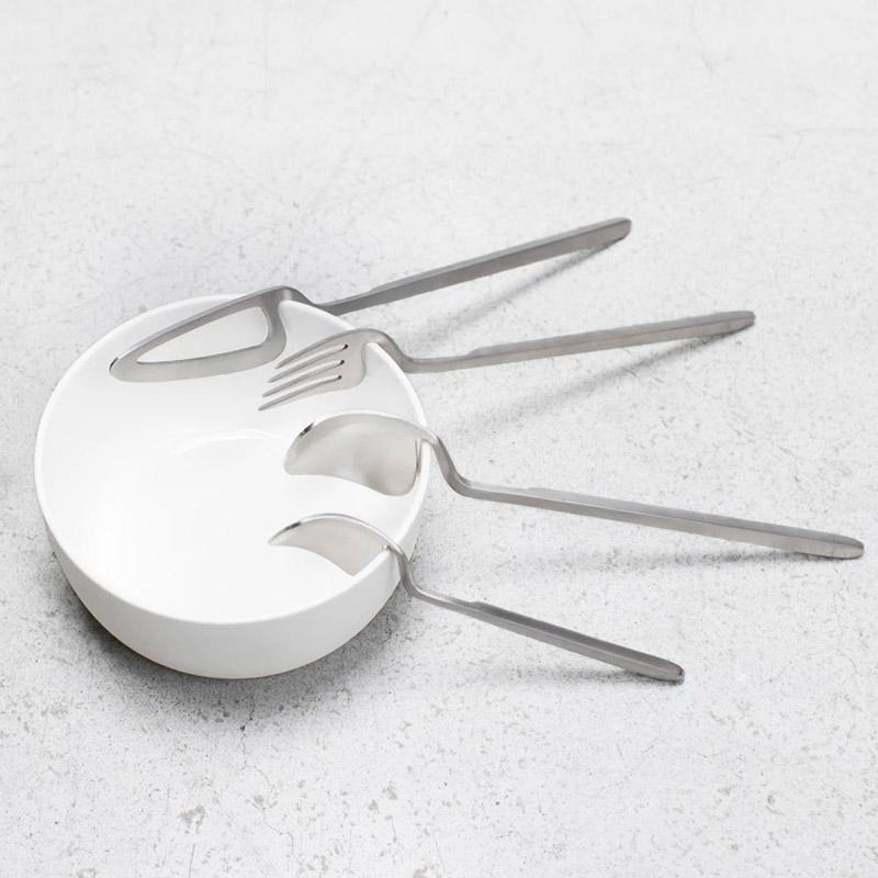Ensemble de couverts squelette Sato — Design cuillère en acier inoxydable 304