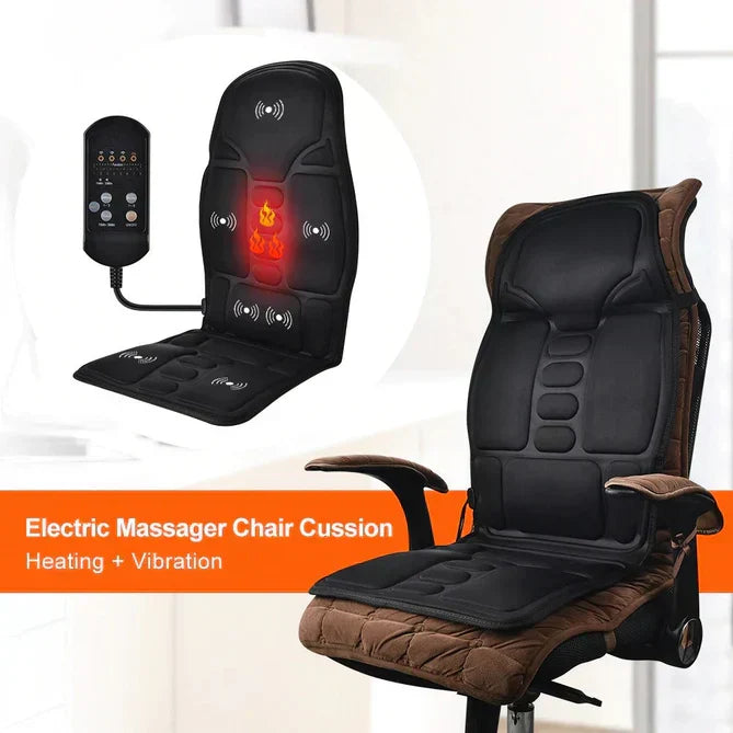 LumaNest Eight Motor Neck and Upper Back Massager — Portable Heated Cushion