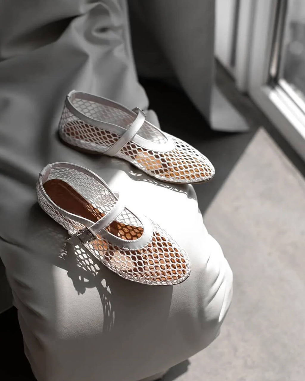 Women's Vegan Leather Ballerina Flats — Breathable & Lightweight Footwear