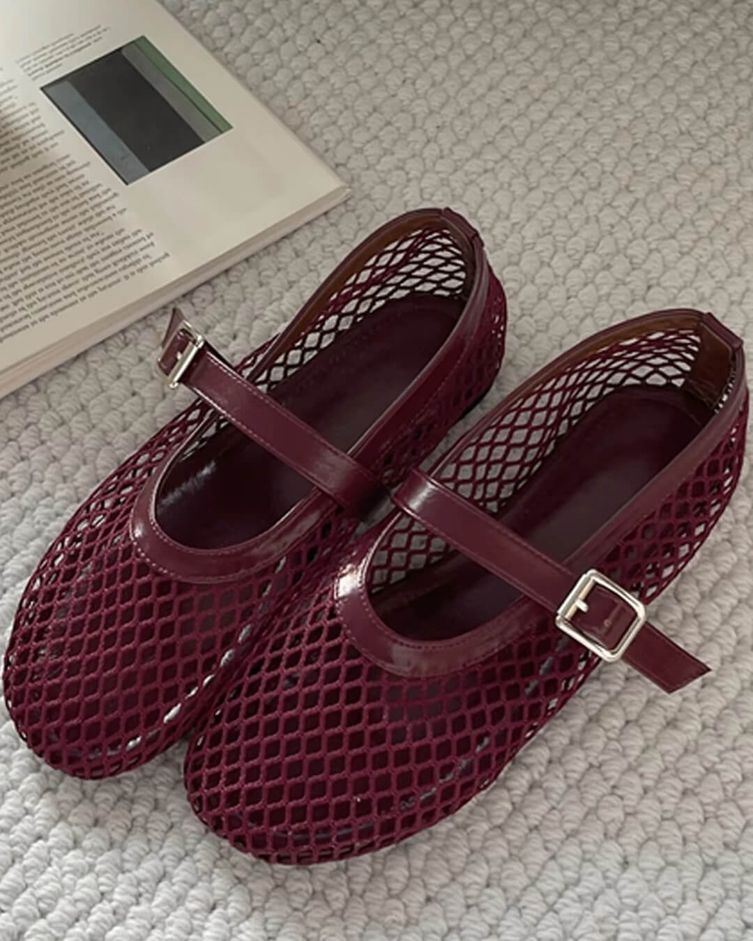 Women's Vegan Leather Ballerina Flats — Breathable & Lightweight Footwear