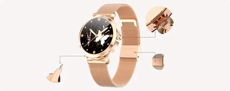 AstraNova Luksusowy smartwatch damski — wyświetlacz z kryształowym ekranem