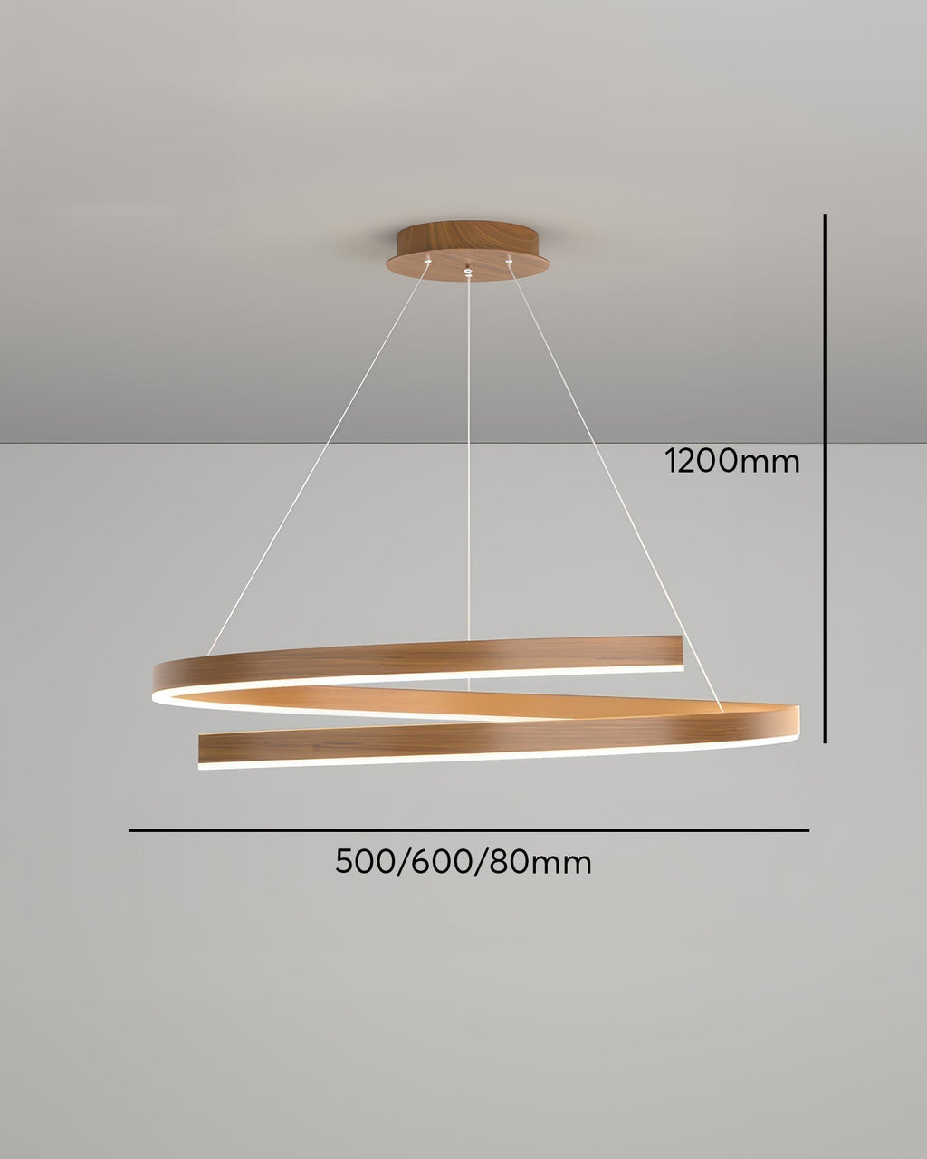 Tavero Aluminum Woodgrain Mahogany Style Chandelier With Adjustable Angles