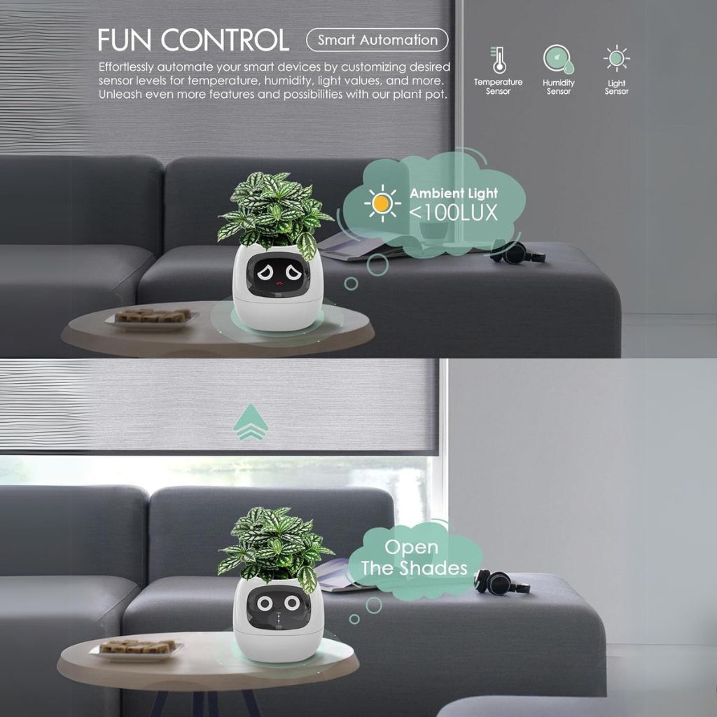 Ivy intelligenter Pflanztopf - Reagiert auf Gesten, über 70 einzigartige Animationen