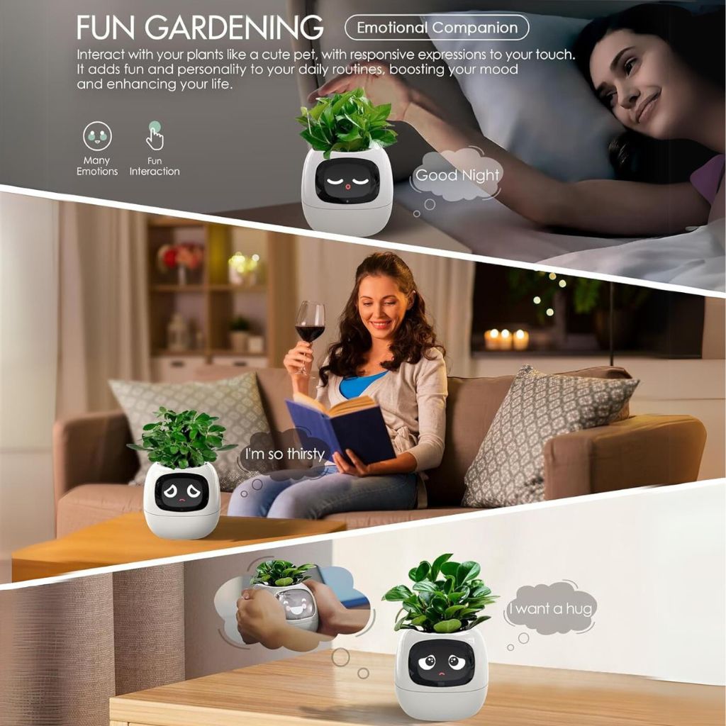 Ivy intelligenter Pflanztopf - Reagiert auf Gesten, über 70 einzigartige Animationen