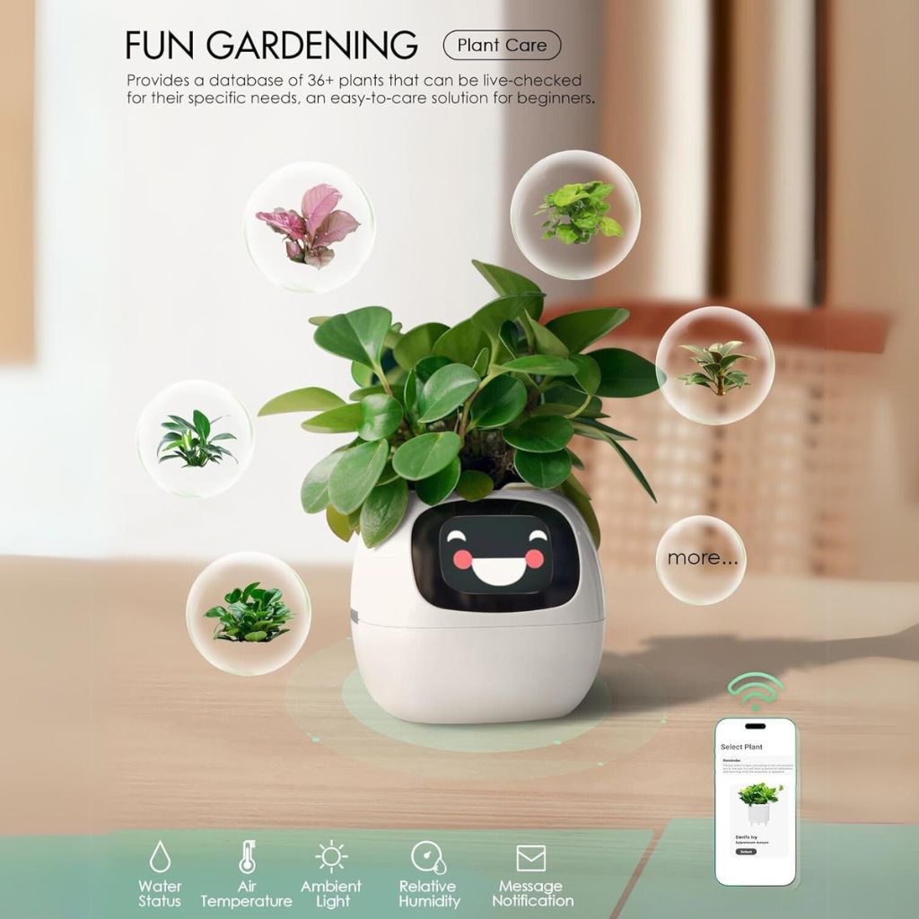 Ivy intelligenter Pflanztopf - Reagiert auf Gesten, über 70 einzigartige Animationen