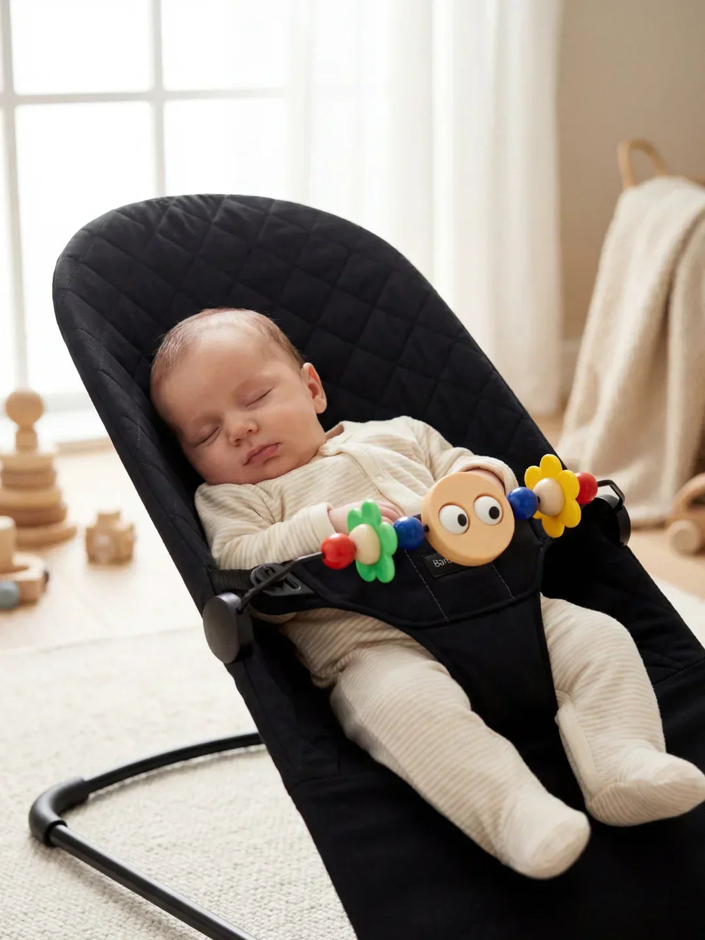 Collapsible Baby Bouncer Chair — Interactive Toy Arch Stand