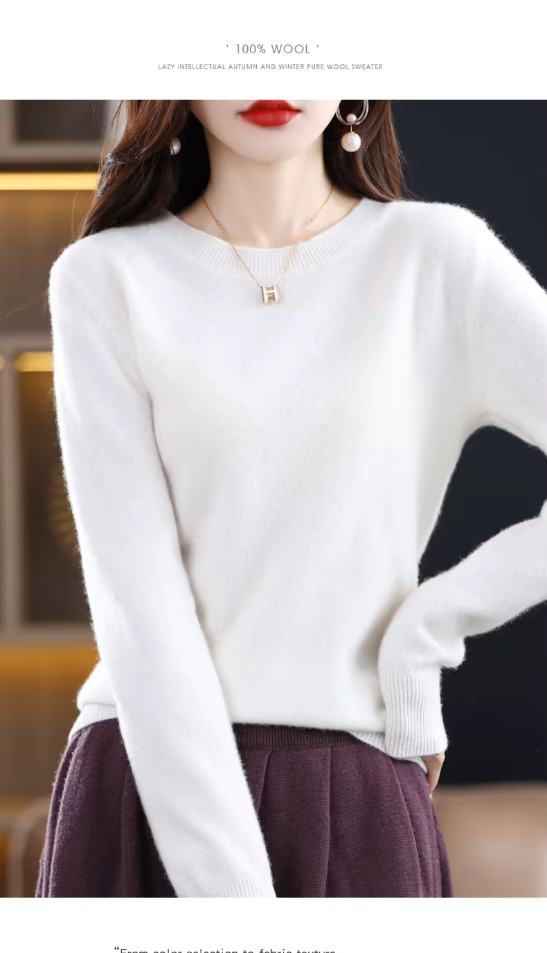 Claire-Damenpullover aus 100 % reiner Wolle und Kaschmir — Schmale Passform
