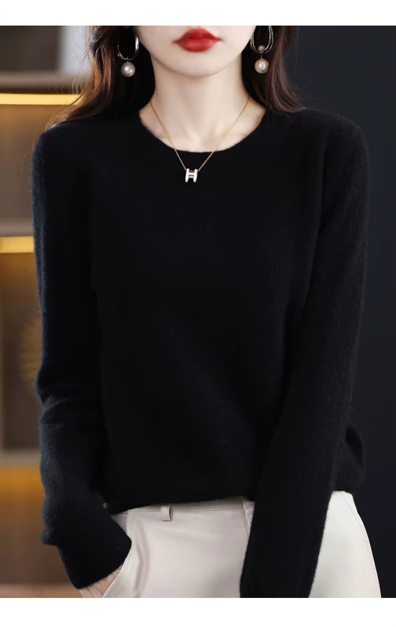 Claire-Damenpullover aus 100 % reiner Wolle und Kaschmir — Schmale Passform